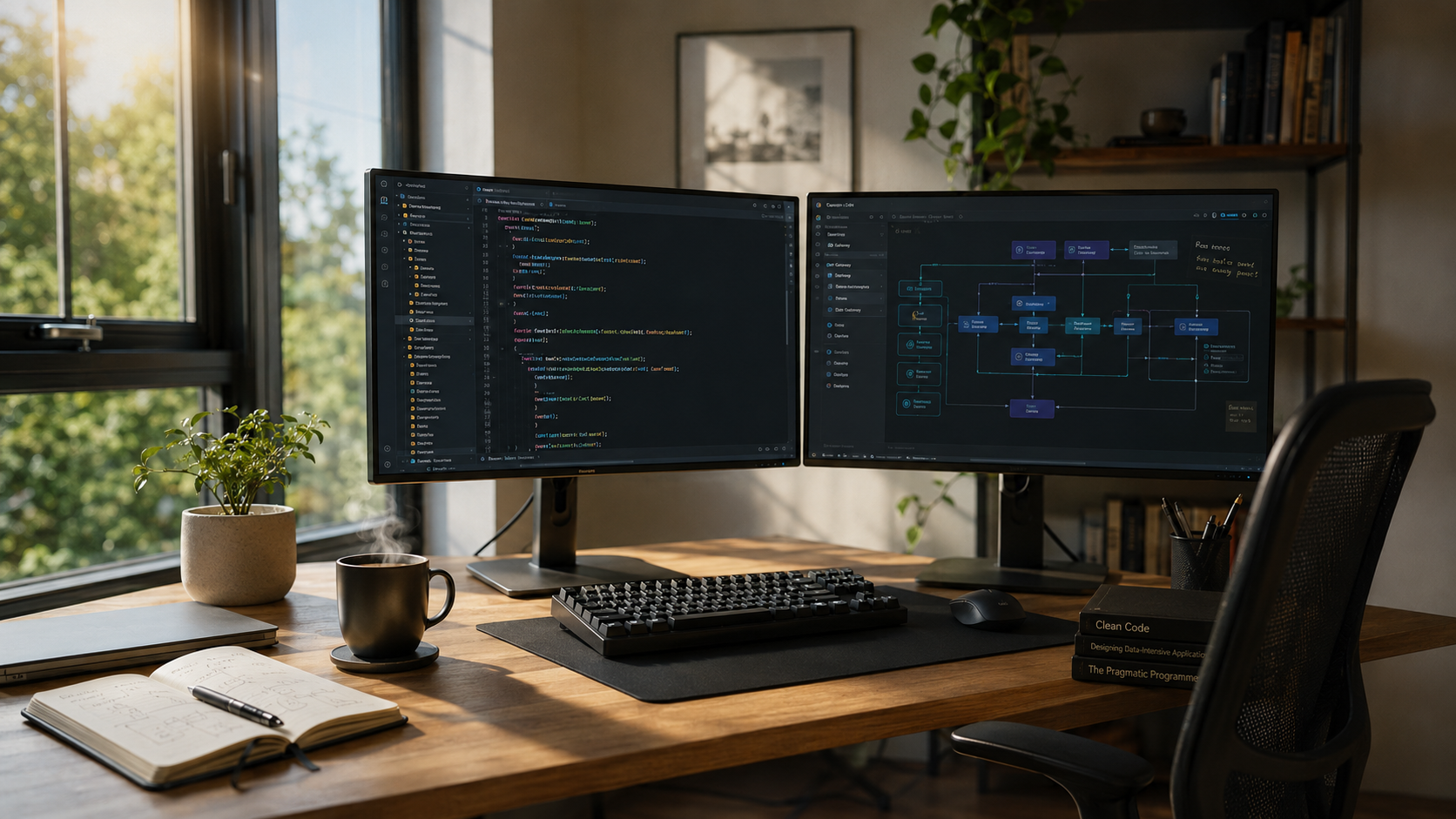 ByteNotch developer workstation — code and architecture in progress